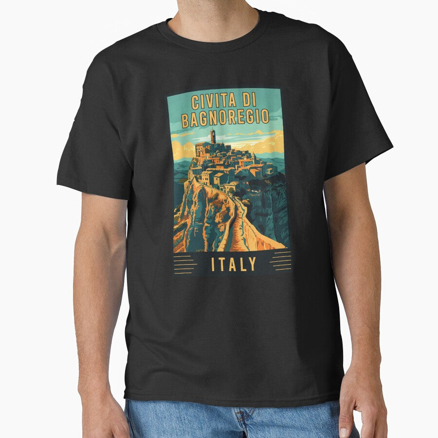 Experience the Enchantment of Civita di Bagnoregio, Italy Vintage Travel Art by turtlestart