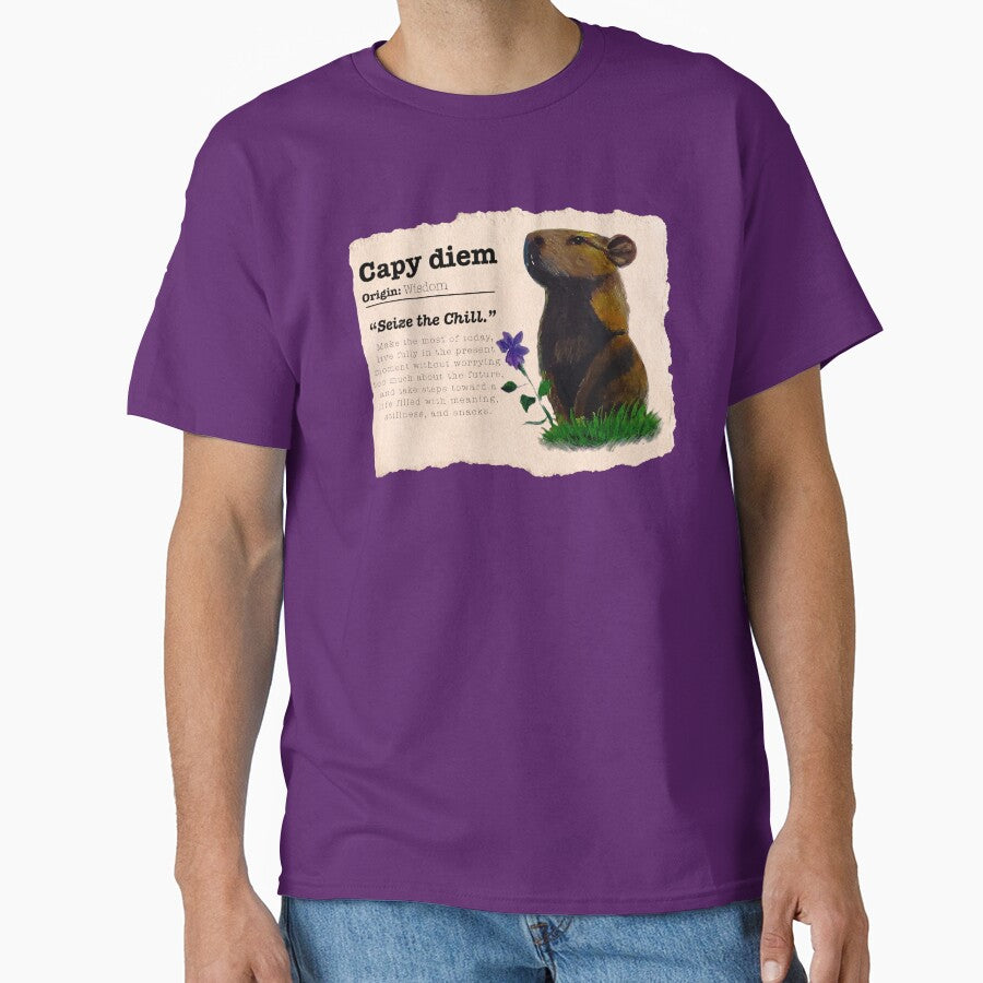 Capy Diem Whimsical Capybara Painting by ArtistsAtticWI