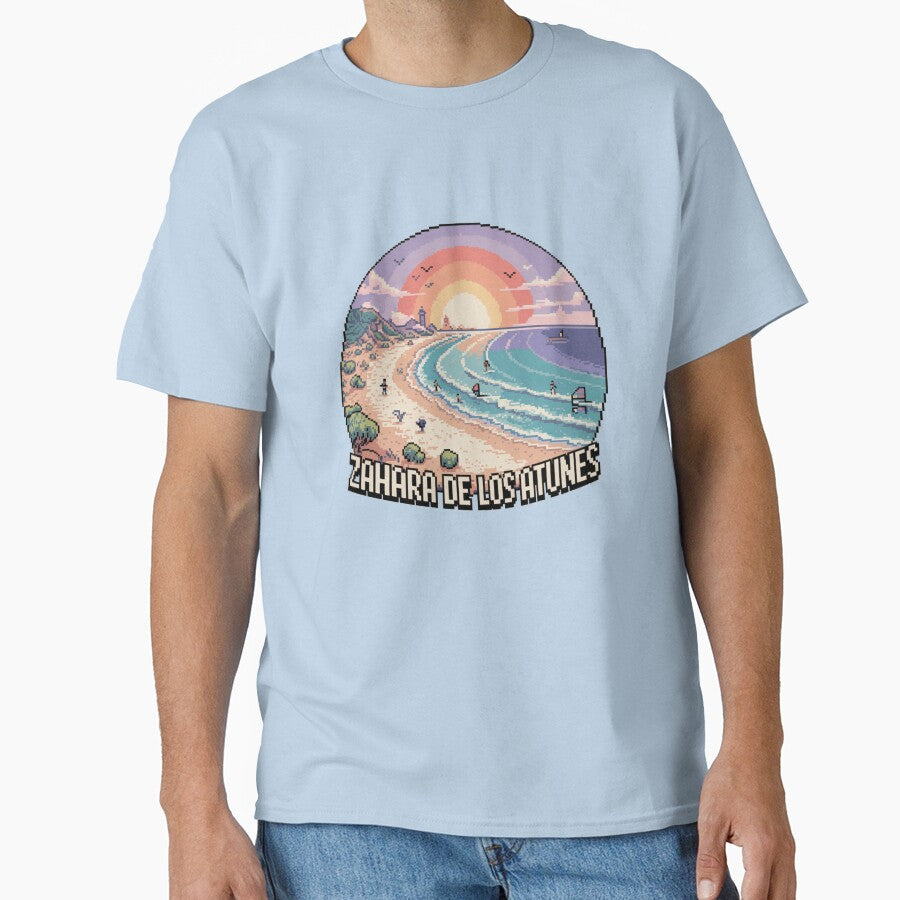 Zahara de los Atunes Spain Pixel Art - Retro Atlantic Beach Scene by CircinusStore