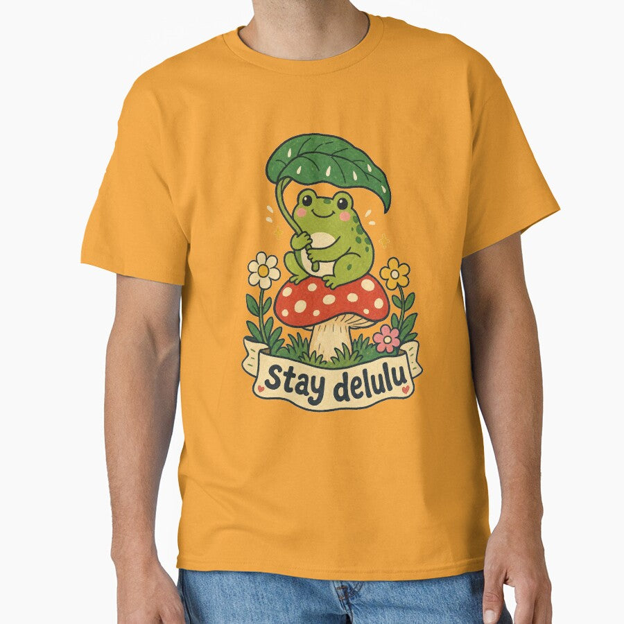 Stay Delulu Cottagecore Frog by VisualArtsOasis