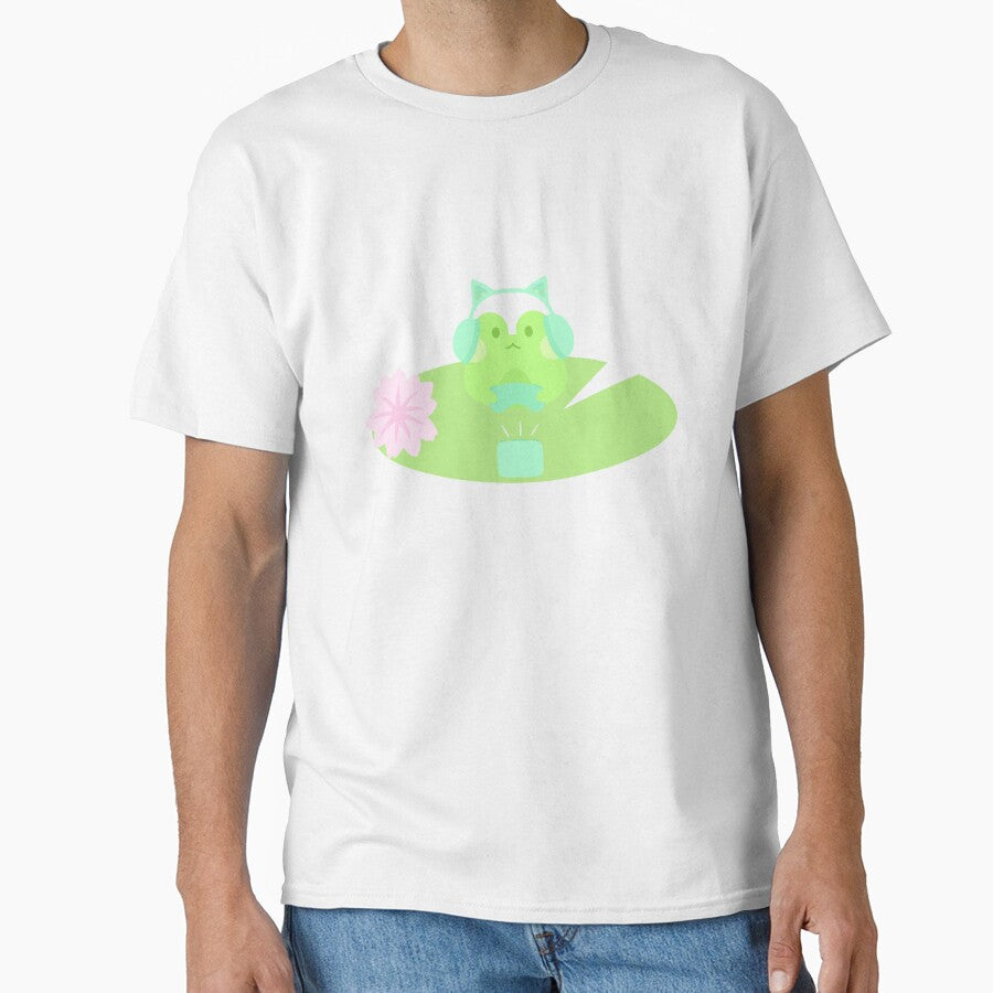 Gamer Frog on a lily pad by Honeysideup