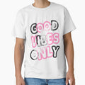 Pink Good Vibes Only Aesthetic Typography by Ezza Designs