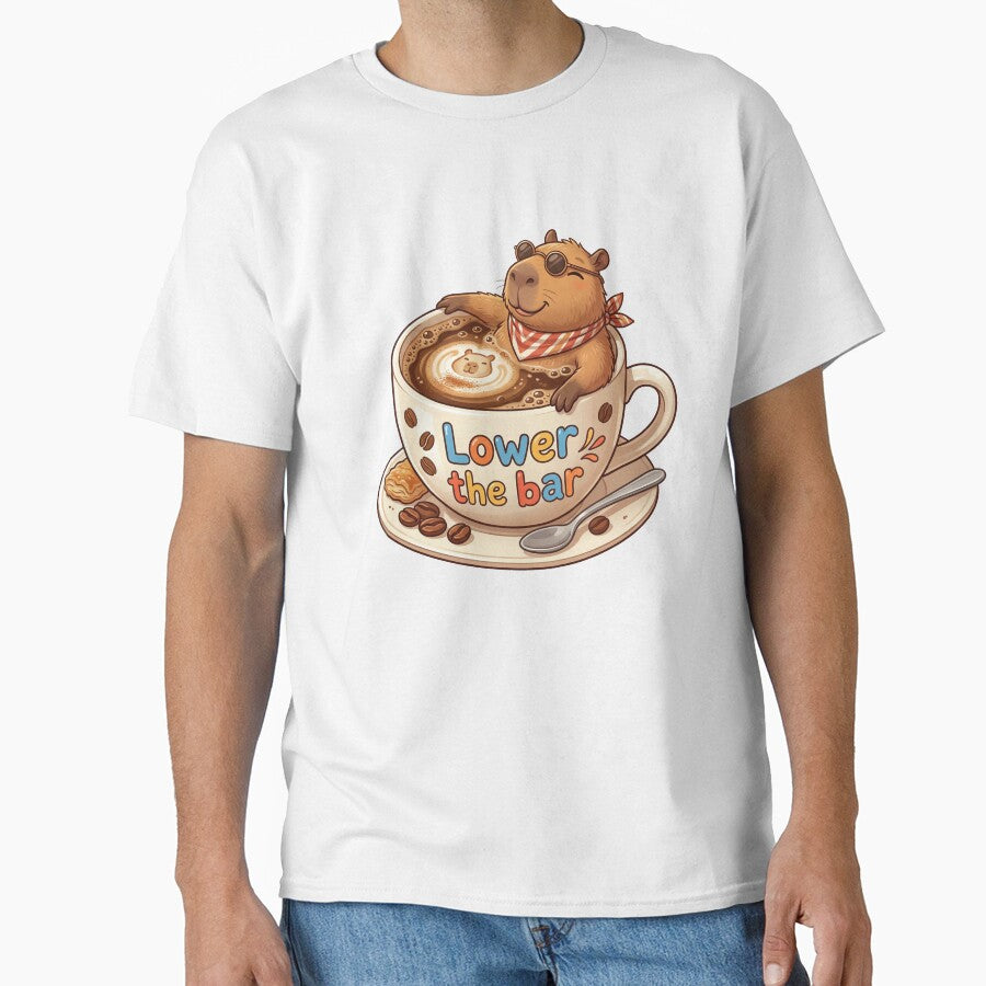 Cute Capybara Lower The Bar Coffee Sticker by fenixtech