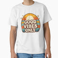 Good Vibes Only Retro Sunset Positive Quote by Tropivaro