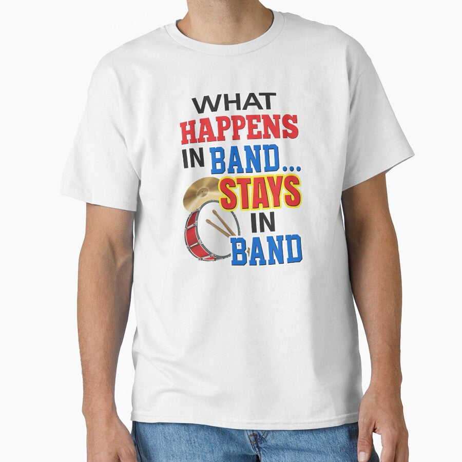 'What Happens In Band…Stays In Band' (White) by The Button Gal