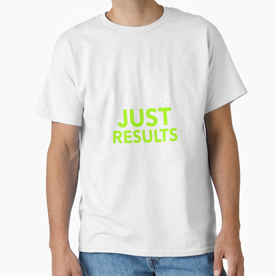 No Excuses Just Results – Gym Motivation Quote Design by guchieworld21
