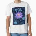 Just Breathe Lotus Art – Mindful Botanical Tee Design by RWZCraftedPixels