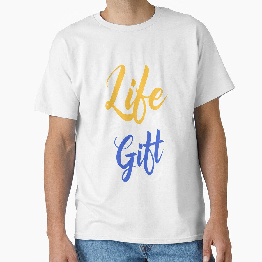 Live Life | Live In The Moment | Life Is A Gift | Typography Motivational Quote by Words Have Life Christian T-Shirts & More