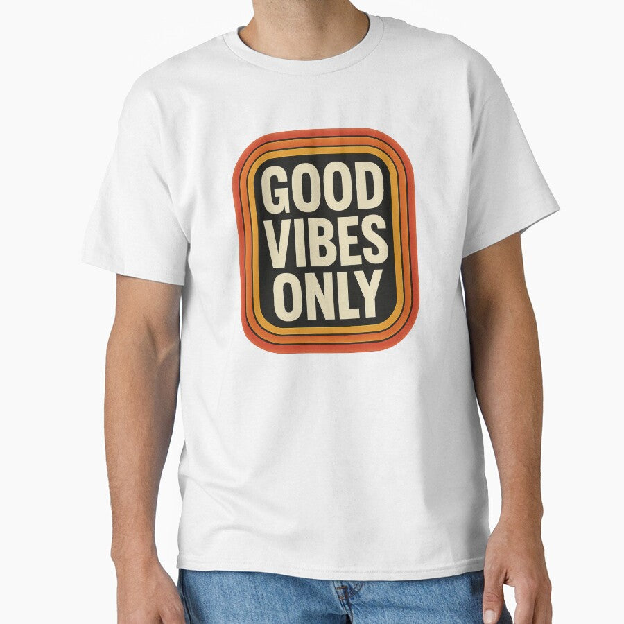 Good Vibes Only Retro Aesthetic – Vintage 70s Positive Quote Design by MEg-1985