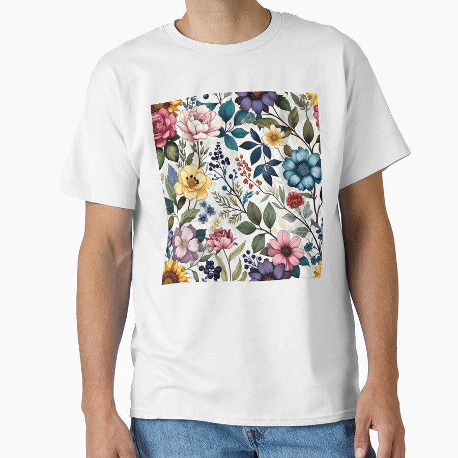 Luxury Boho Flowers Pattern – Pastel Gold Wildflower Garden by GuffyGlowVault