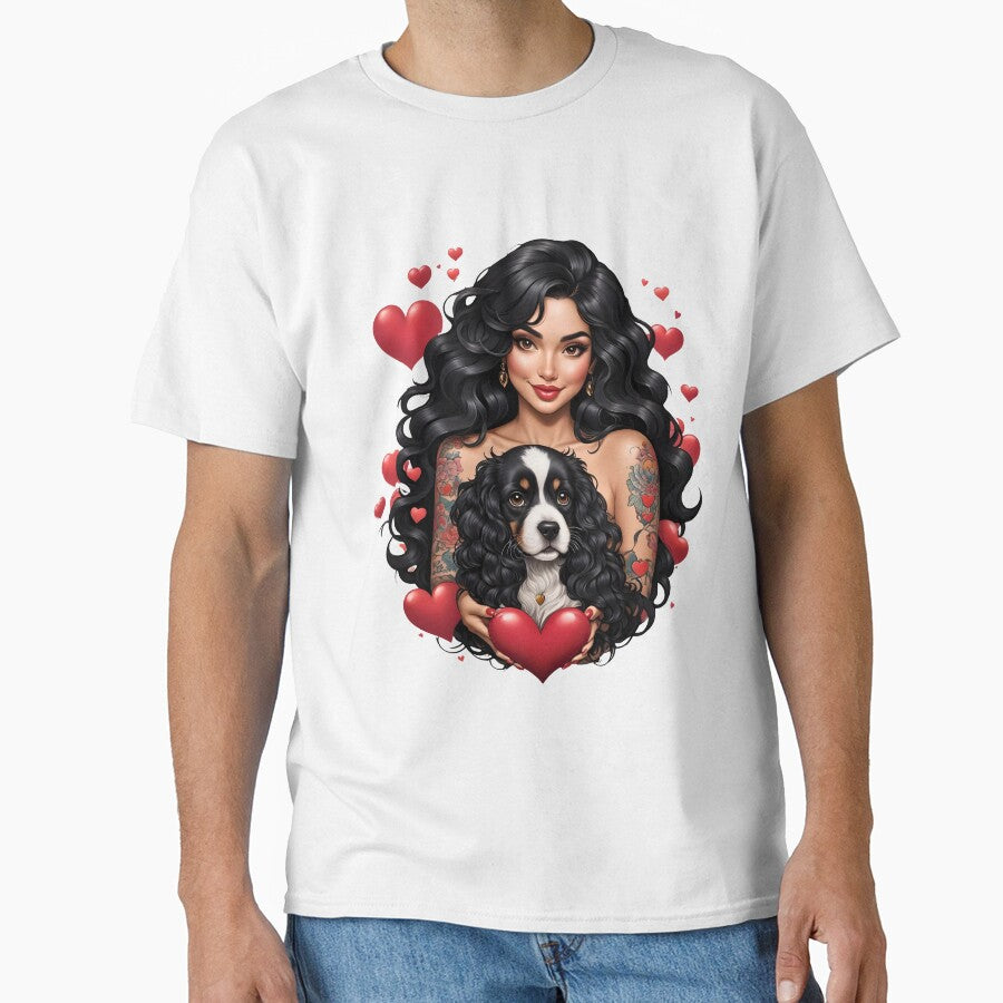 Beautiful Latina with cute puppy love retro vintage by BorgSpareParts