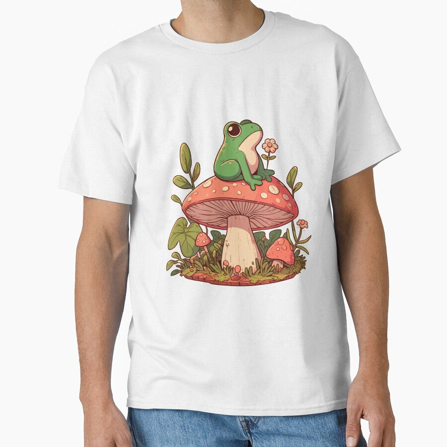 Frog on mushroom cute by GlobalDesigns-