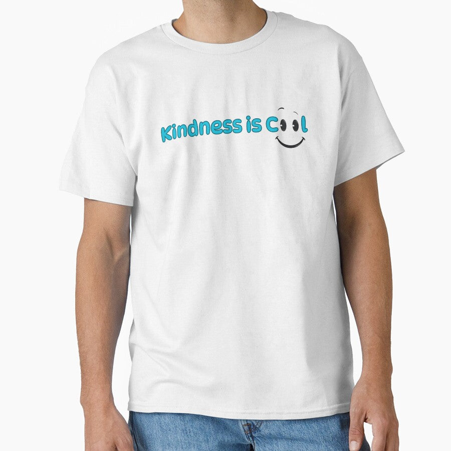 Kindness is Cool – Blue Lettering with Smiley Eyes by Pixel--Threads
