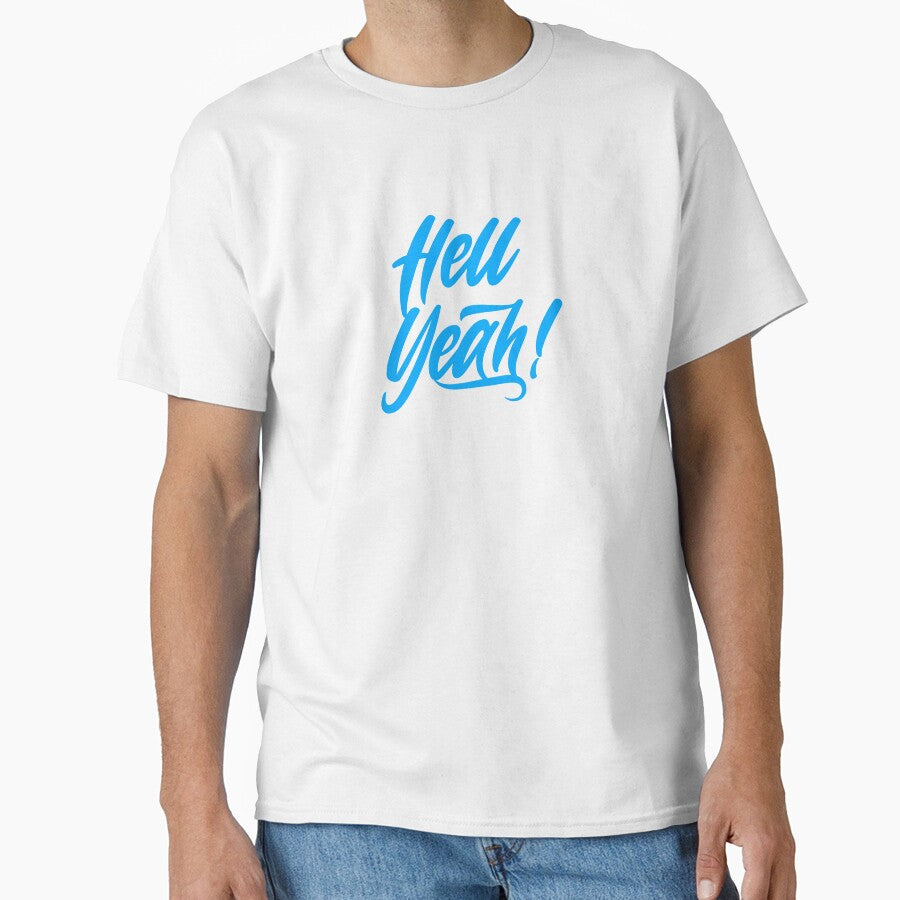 Hell Yeah! Bold blue typography design by Pearl67