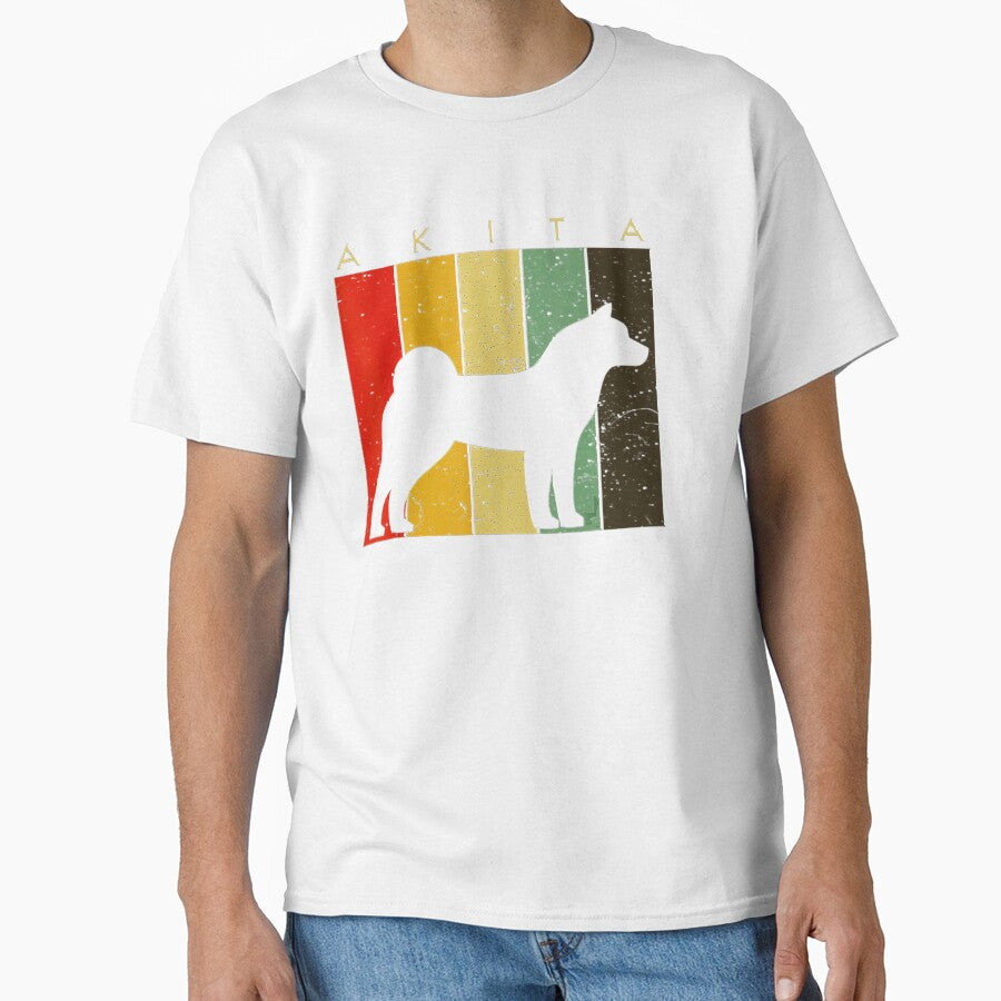 Akita Dog Retro Vintage Tee Gift Love by BargerStore