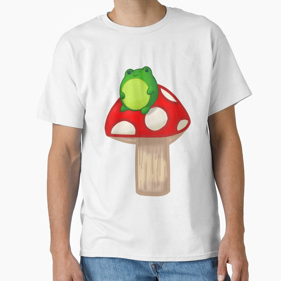 Frog On Red Mushroom by Cutsiecottage