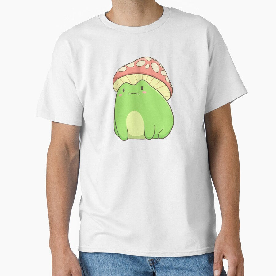 Cottagecore Frog With Toadstool Mushroom Hat by Delightfully Cynical