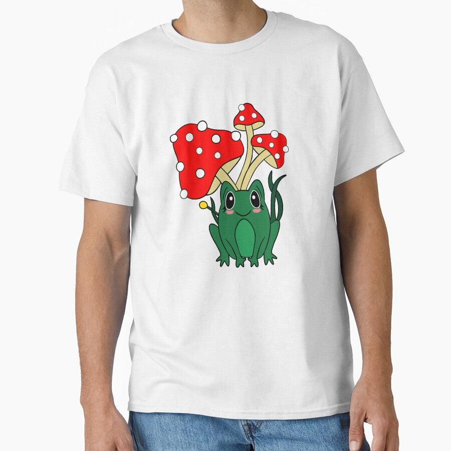 Cottagecore Frog And Mushrooms by Sartoris Art
