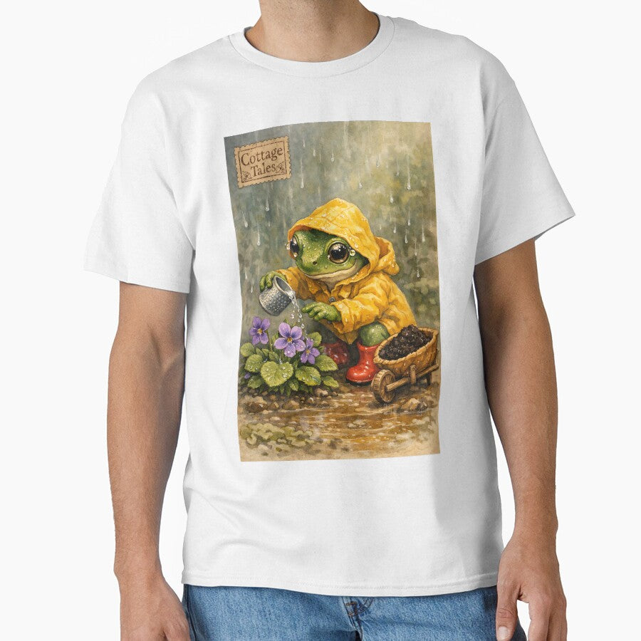 The Rain-Gaiter Gardener - Cottagecore Frog by bapupa