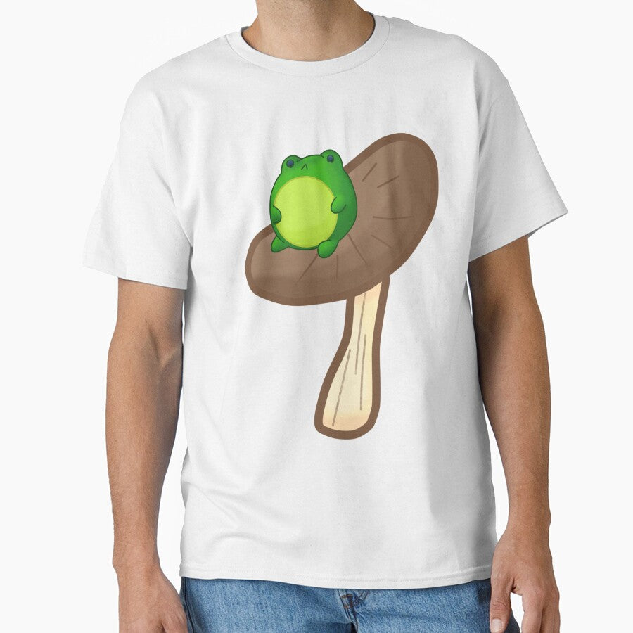 Frog On Brown Mushroom by Cutsiecottage