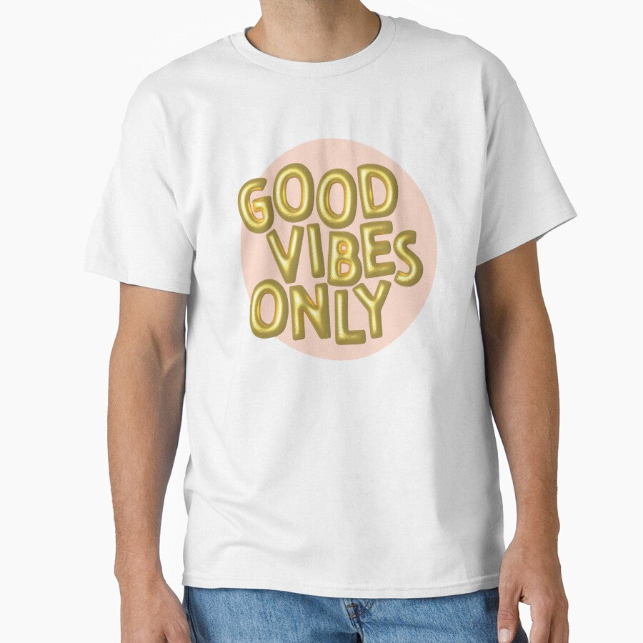 Good Vibes Only (Gold on Peach) by RanRanDesigns
