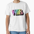 Gradient Rainbow Pink Spectrum 3D Extruded Retro Vintage Serif Display Typography Good Vibes Quotes by Cawaiico