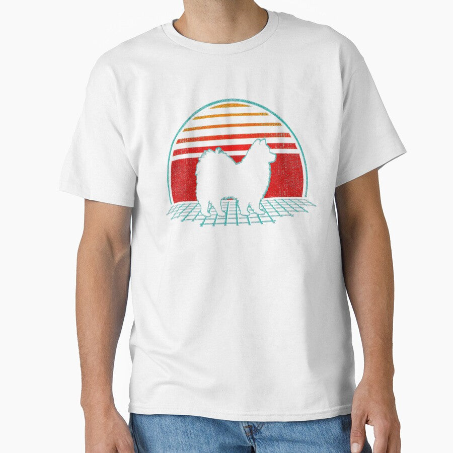 American Eskimo Dog Retro Vintage 80s Style Tee Gift Love by BargerStore