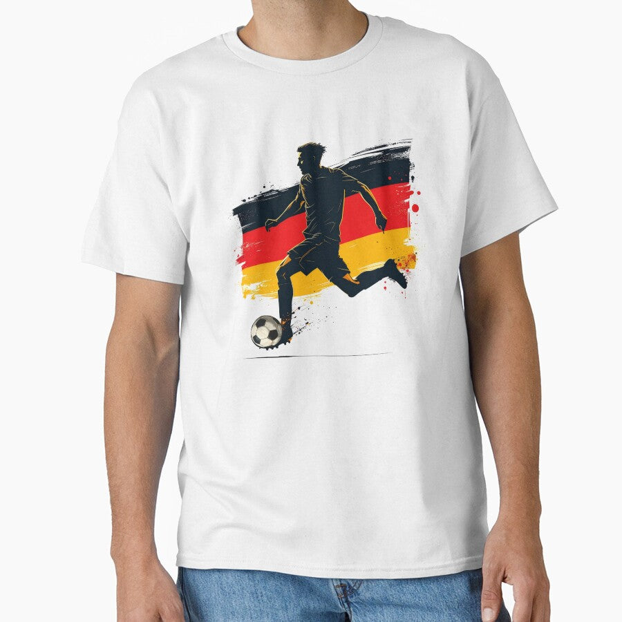 Germany Soccer Player Art — Deutschland Football Flag Action Fan Print by icemanphotos