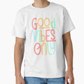 Good Vibes Only - Quote in Summer Pastel Cute Colorful Typography by Cawaiico