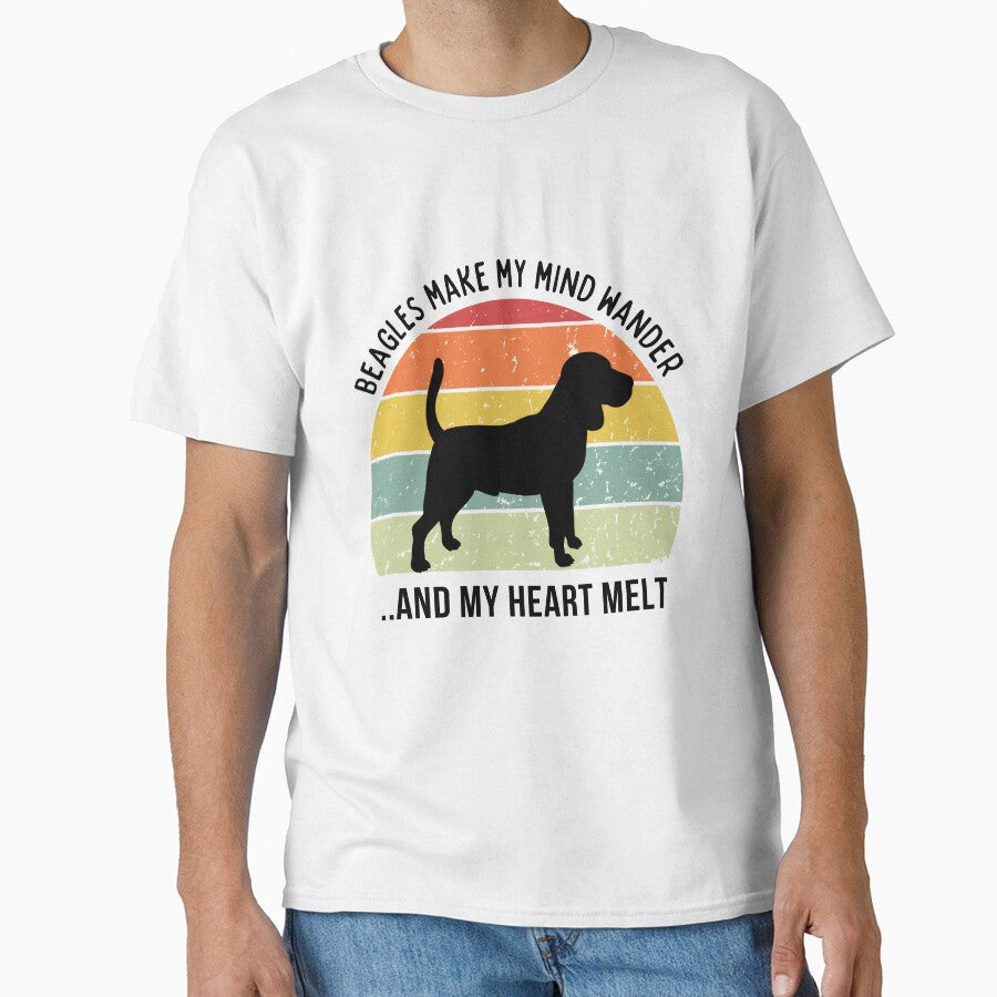 Cute Retro Sunset Beagle lover design - black text by 29Bumblebee