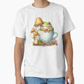 Cute Frog in a Cup surrounded by mushrooms by JuliaPop