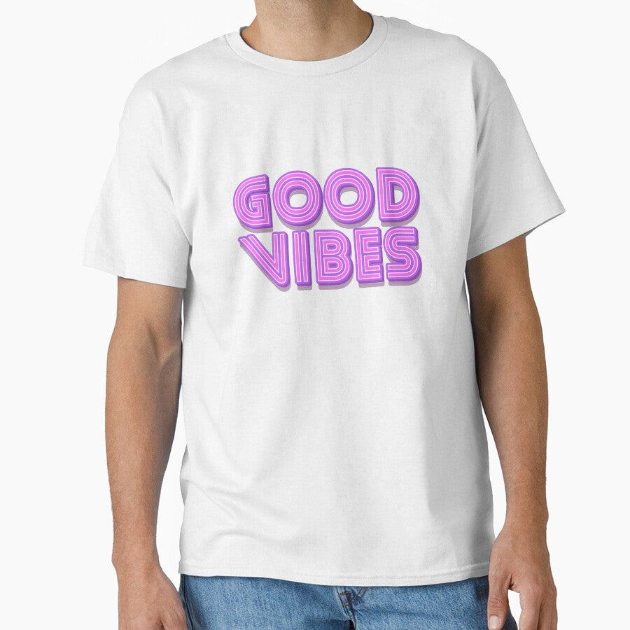 Pastel Purple Violet Stripes 3D Retro Vintage Sans Serif Display Typography Good Vibes Quotes by Cawaiico