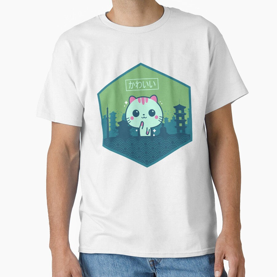 Kawaii Cat Shirt Retro Style Anime Cute Gift by simplytldr