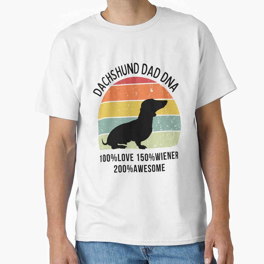 Funny Dachshund Dad DNA design - black text by 29Bumblebee