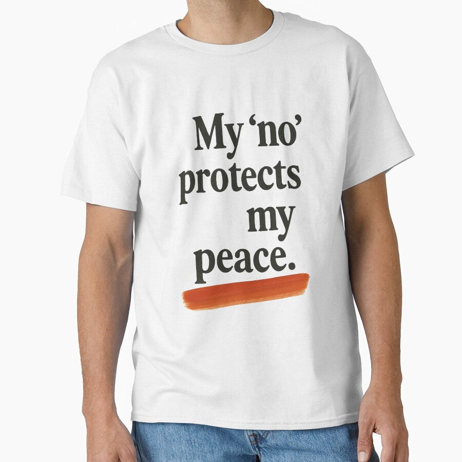 My “No” Protects My Peace — Empowering Minimalist Quote by Ombrya