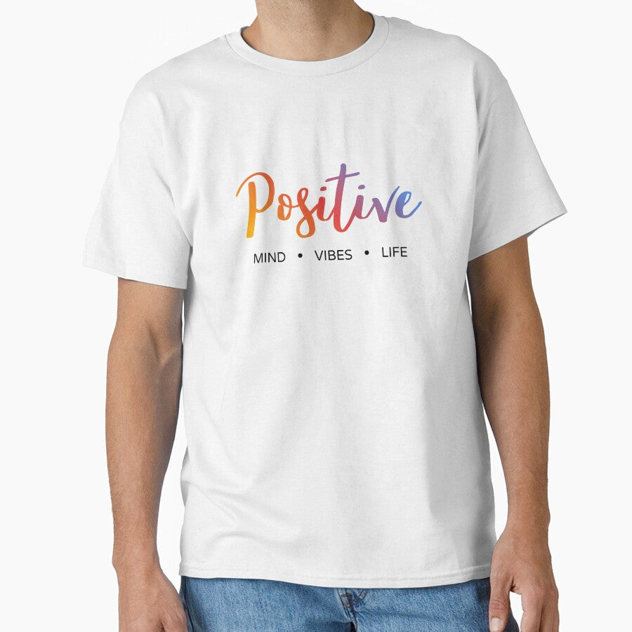 Positive Mind Vibes Life Typography – Colorful Motivational Word Design by ArcticFoxStudio
