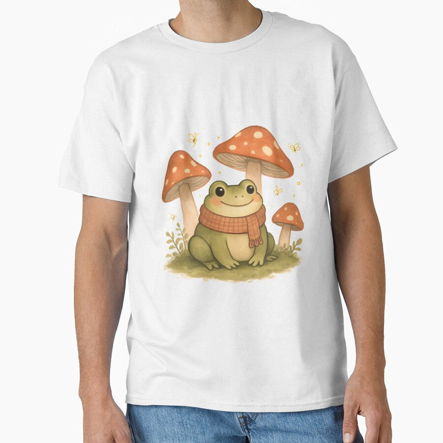Cozy Cottagecore Frog in Mushroom Garden by SignumShop