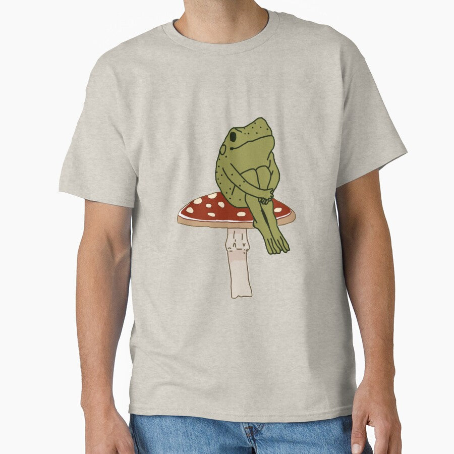frog on mushroom by etherealvibes