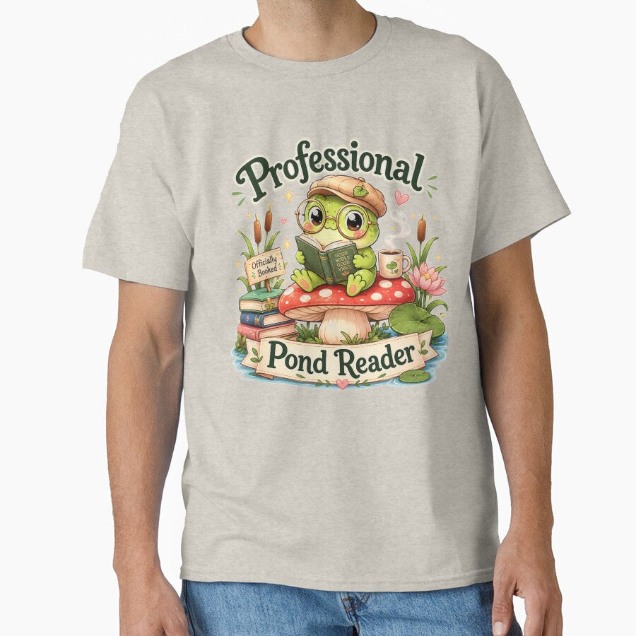 Professional Pond Reader – Cute Frog Book Lover Design by MotylekAnia