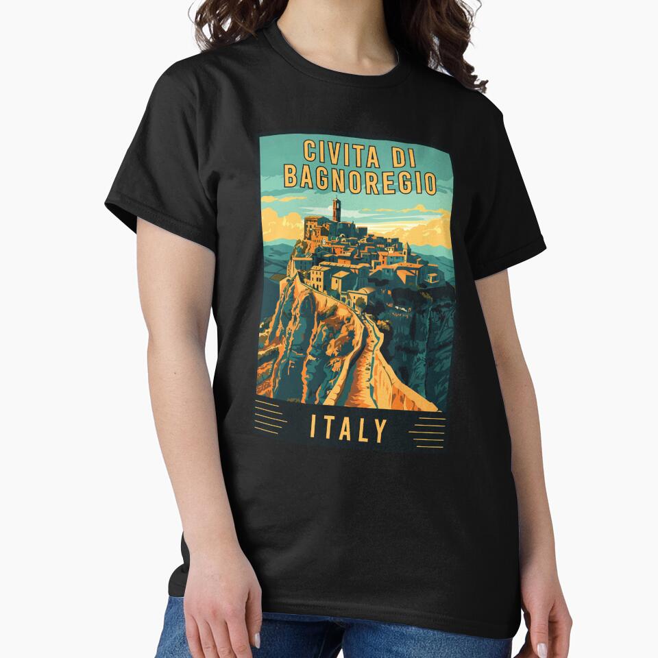 Experience the Enchantment of Civita di Bagnoregio, Italy Vintage Travel Art by turtlestart