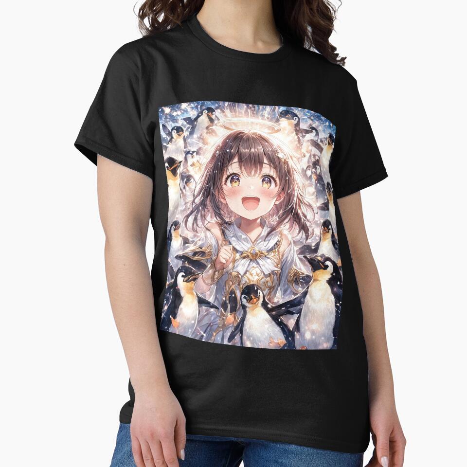 Anime girl with penguins portrait art by TheArtistOf2022