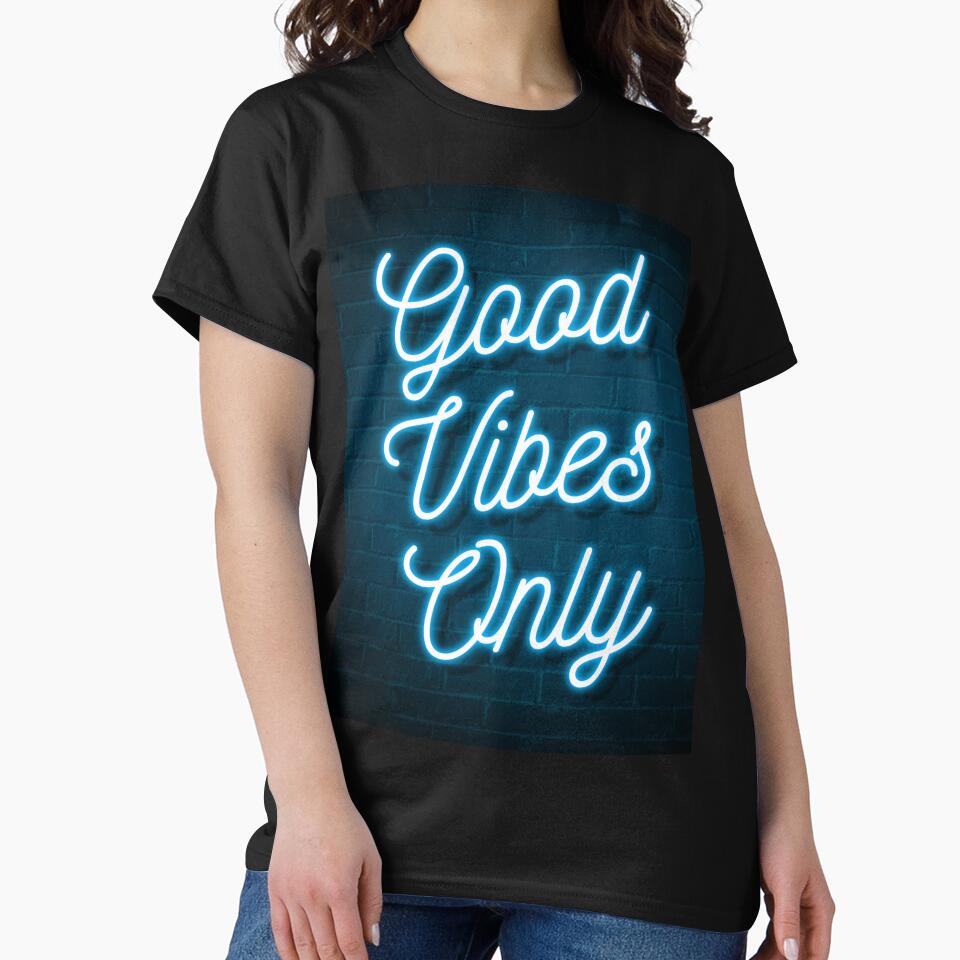 Good Vibes Only - Neon (Blue) by Icky Print