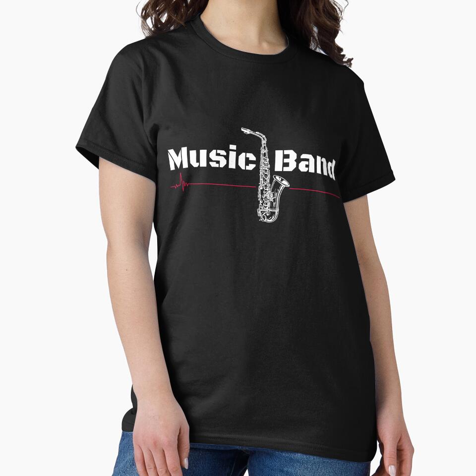 Music band saxophone by Quartztree Shirts