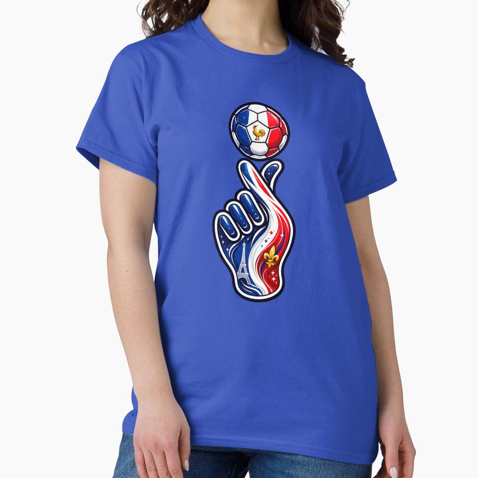 France Soccer Finger Spin Design | French Football Fan Art | Tricolor Football Graphic | France World Cup Supporter Gift | Soccer Lover T-Shirt Sticker Poster by thesmilngnature