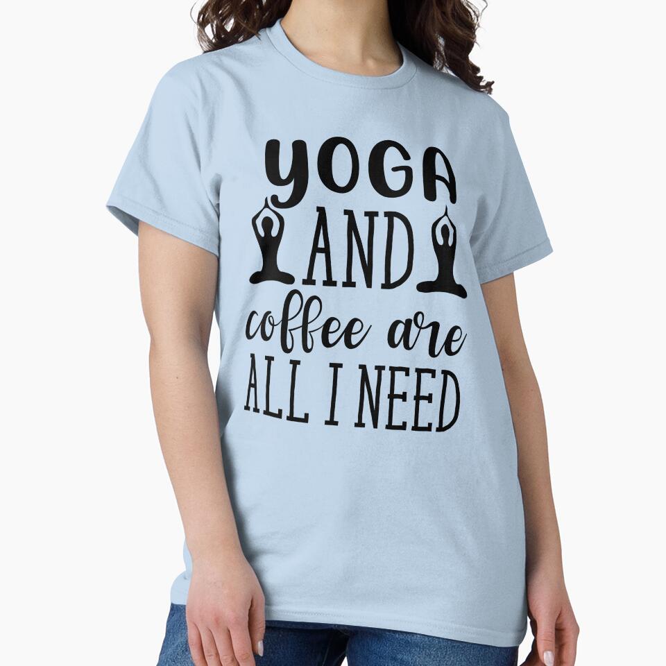 Yoga Quotes Yoga and Coffee Are All I Need Motivational Saying by SoccaTamam