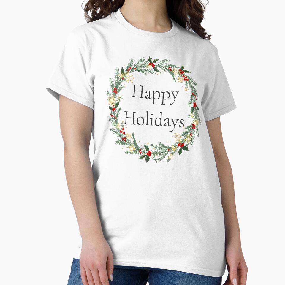 Happy Holidays Wreath – Festive Christmas Ornament Design 2025 by Punnyverse