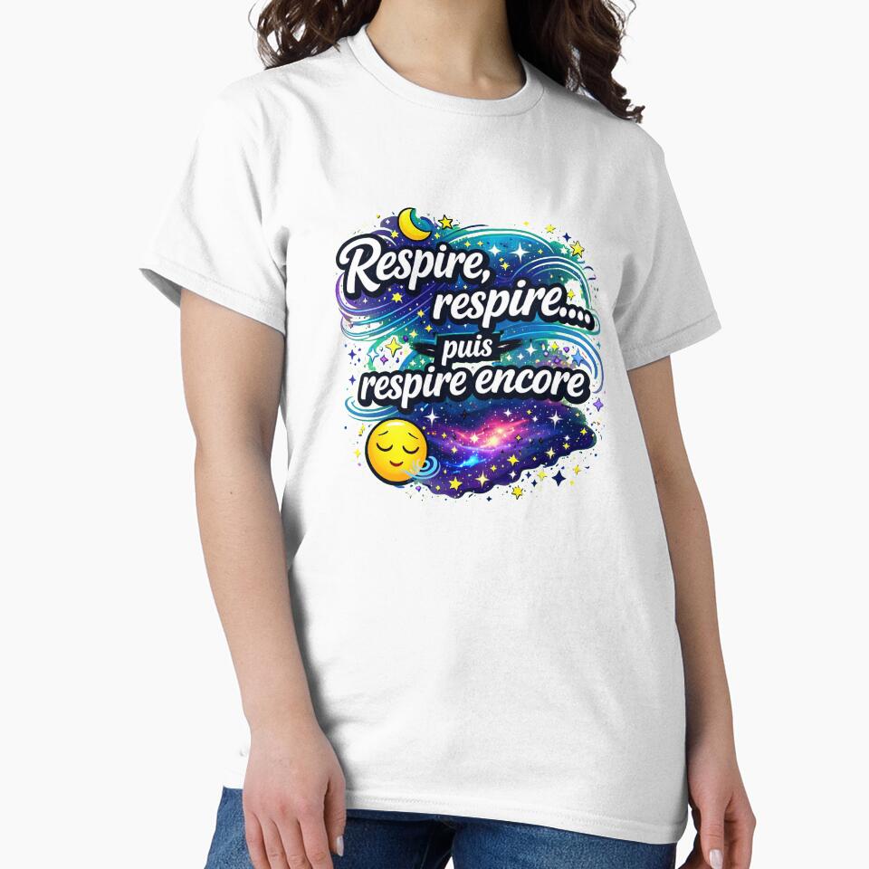 Geek T-shirt/Poster – Breathe Then Breathe Again – Space Illustration by Thethe-Shop