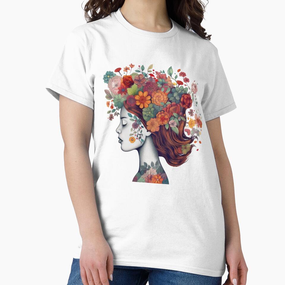 Lovely Lady Flower Garden Hair Floral Head Meditation by creative321