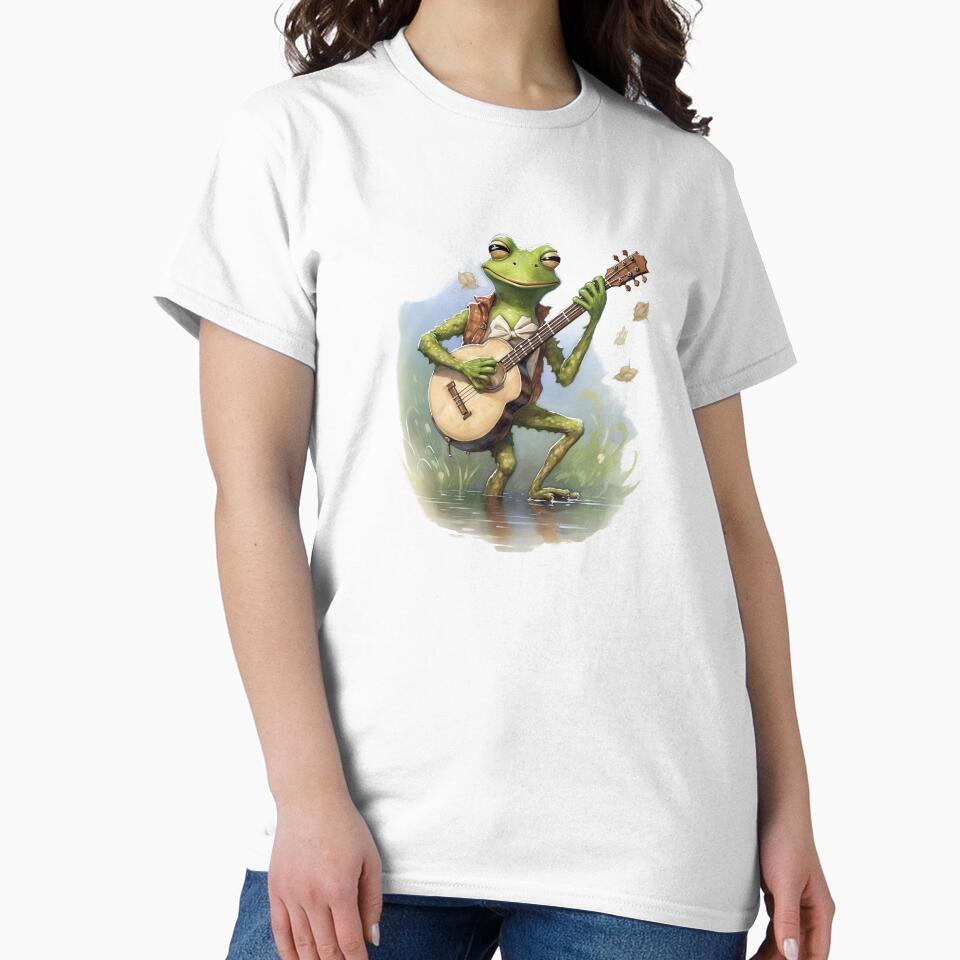 Frog playing guitar in the water by Remek-Design