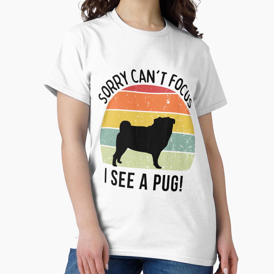 Cute Retro Sunset Pug lover design - black text by 29Bumblebee